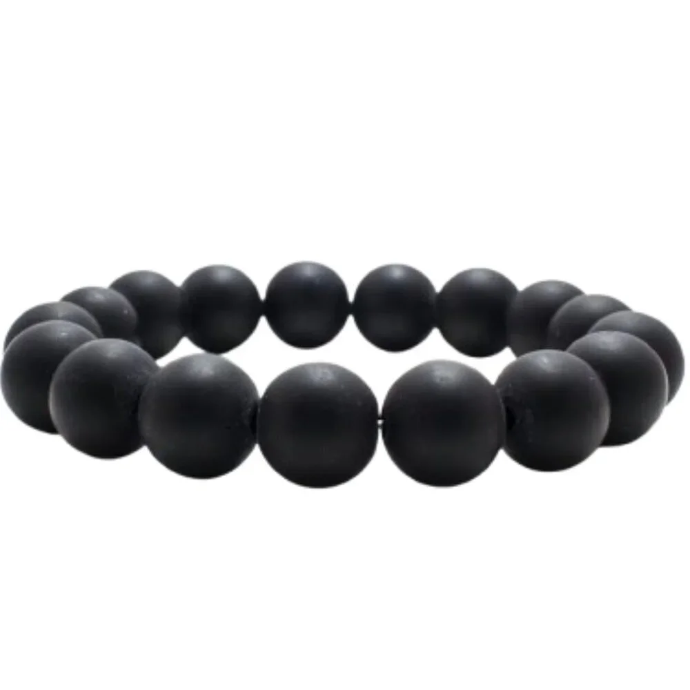 Matte Black Onyx Beaded Bracelet 6mm NWT (MJW014)